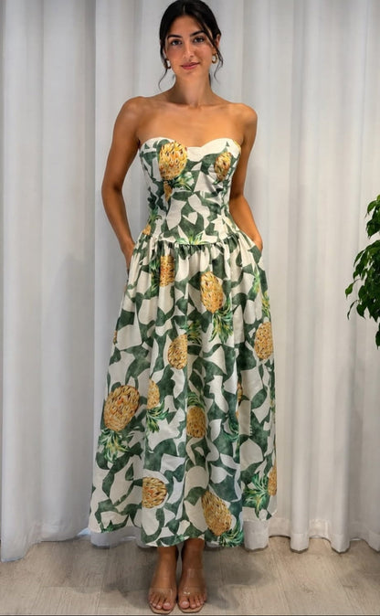 The Tropicana Corset Maxi Dress
