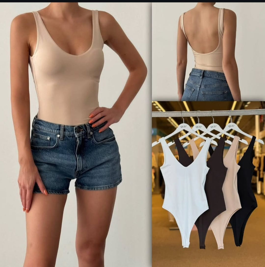 The Essential White Low-Back Bodysuit