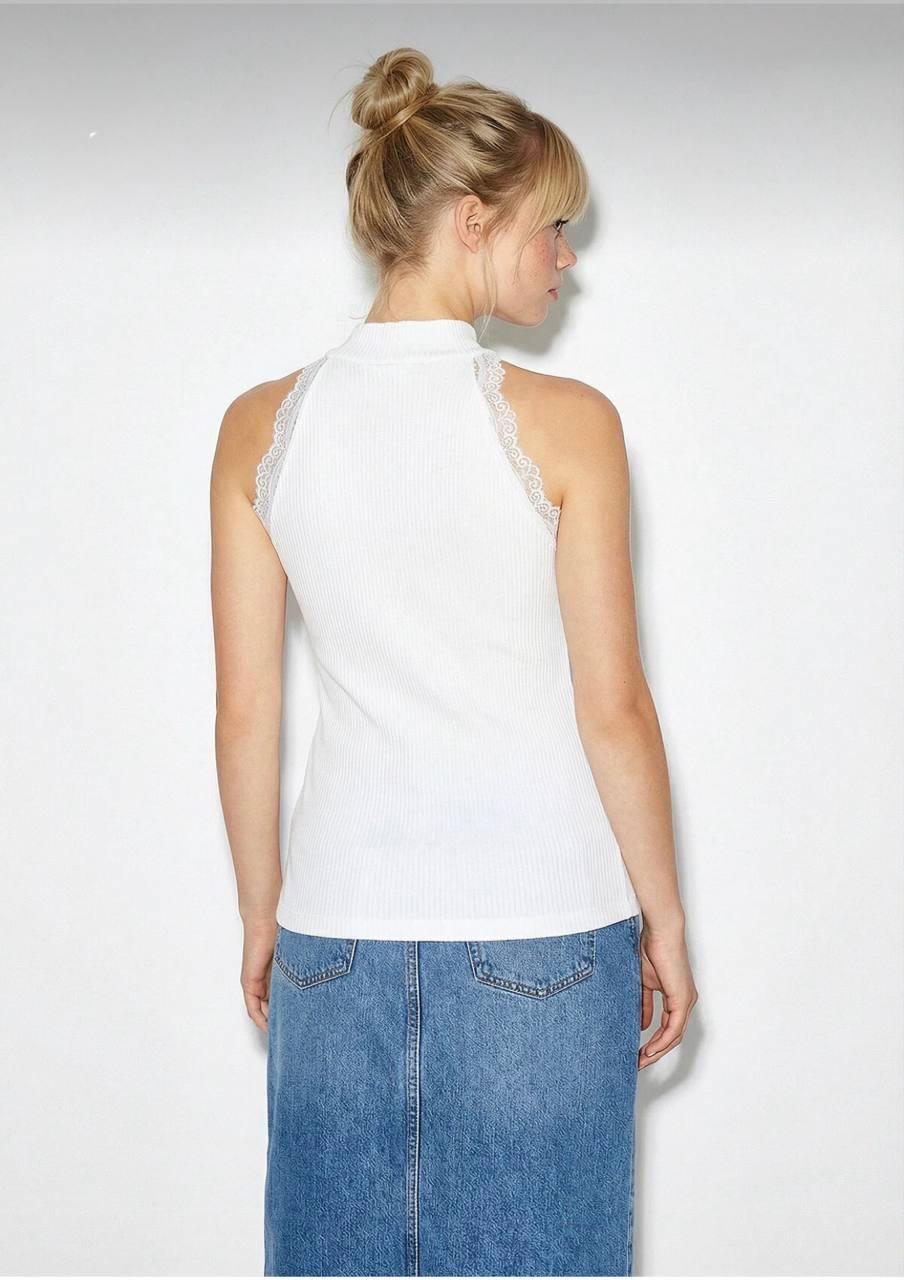 The Ivory Lace Ribbed Tank