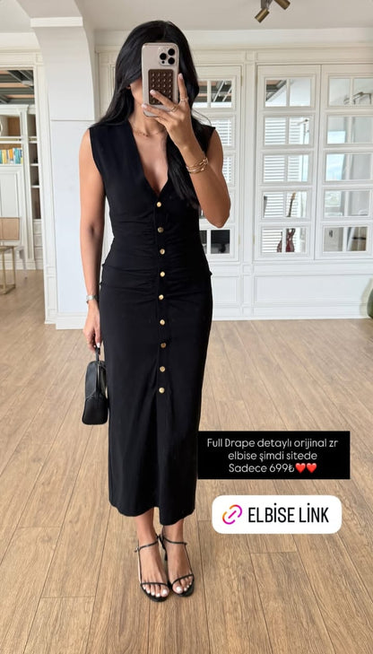 The Milan Ruched Midi Dress
