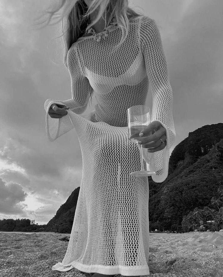 The Ibiza Open-Knit Maxi Beach Coverup