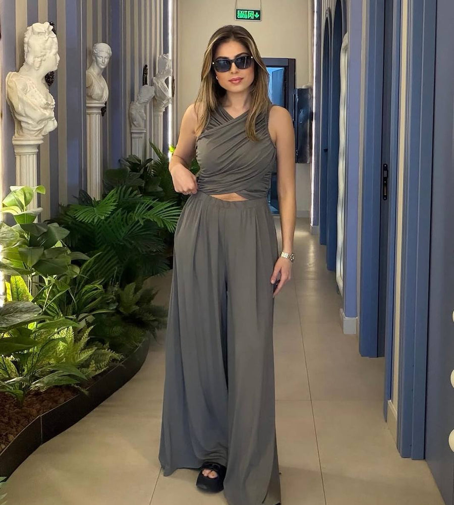 The Khaki Drape Jumpsuit