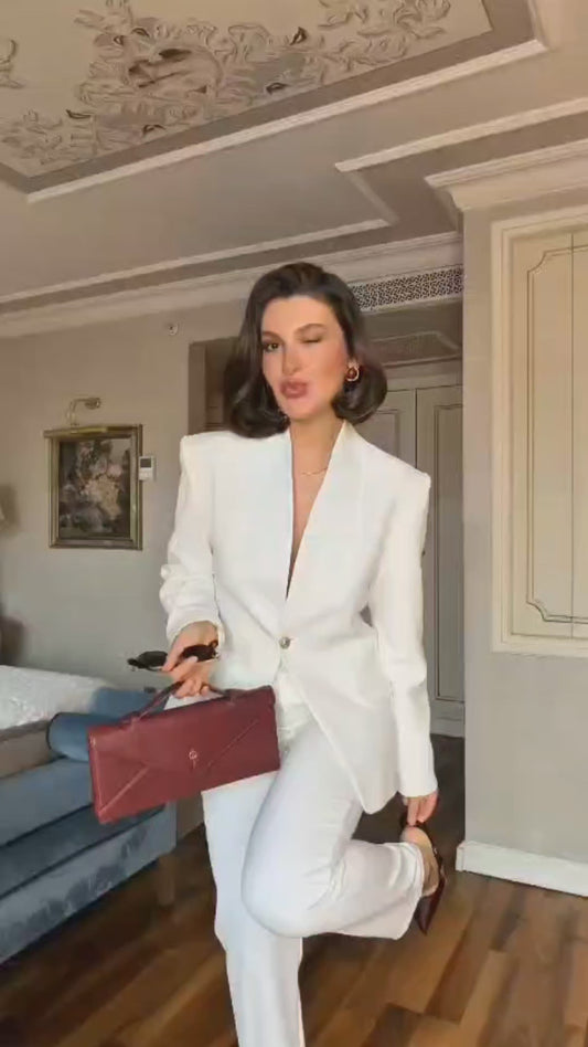 Seraphina Collarless Tailored Blazer & Trouser Set
