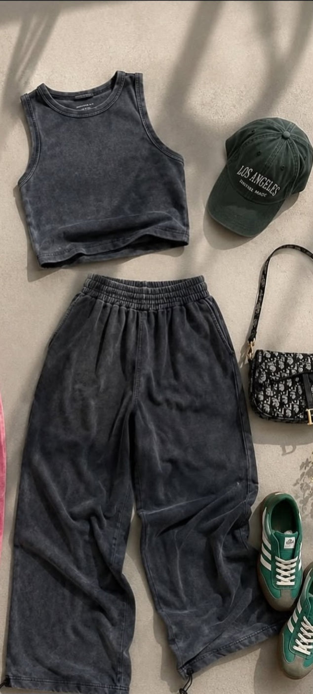 Stone Washed Chill Set: Charcoal