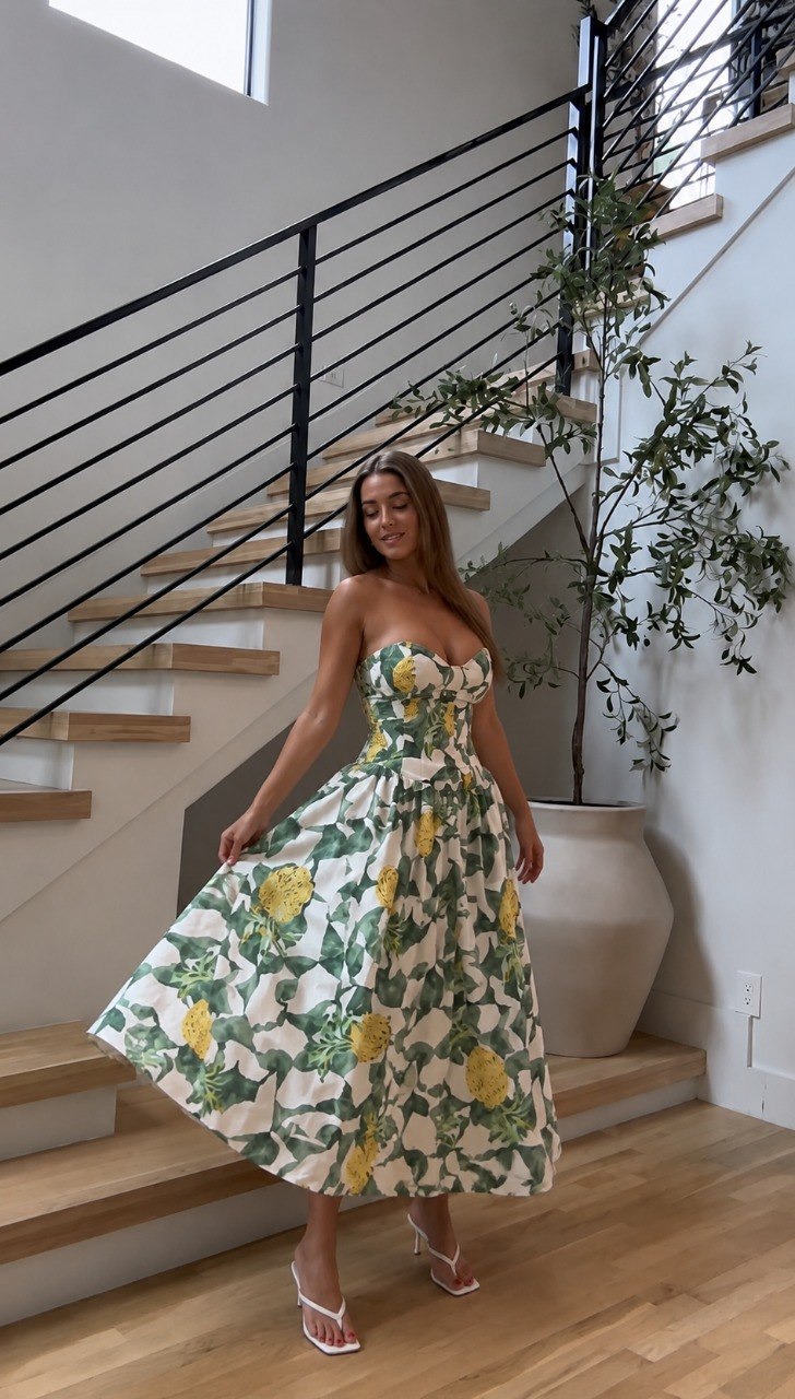 The Tropicana Corset Maxi Dress