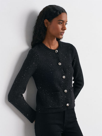 The Estelle Sequin Knit Cardigan